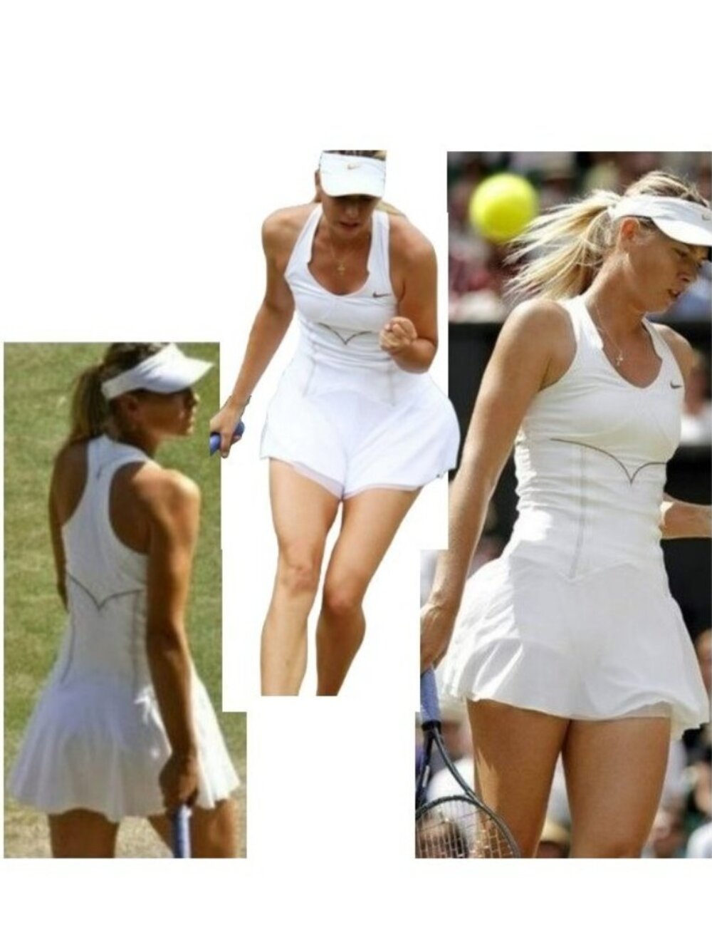 Nwt STUNNING Maria Sharapova White Tennis Dress w/ Bra mesh skirt L Large